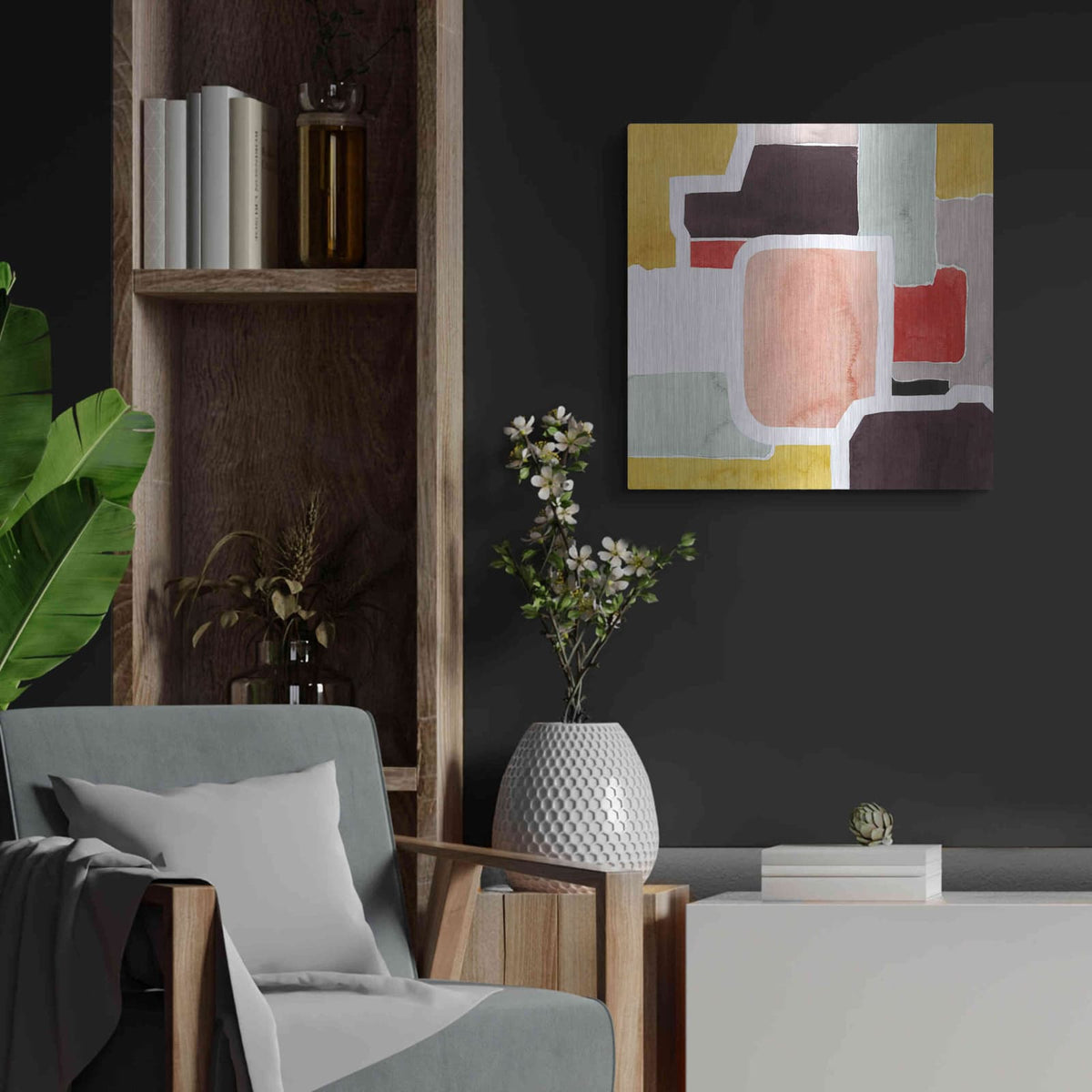 'Color Blocking II' by Grace Popp – Metal Wall Art, 24x24 room view