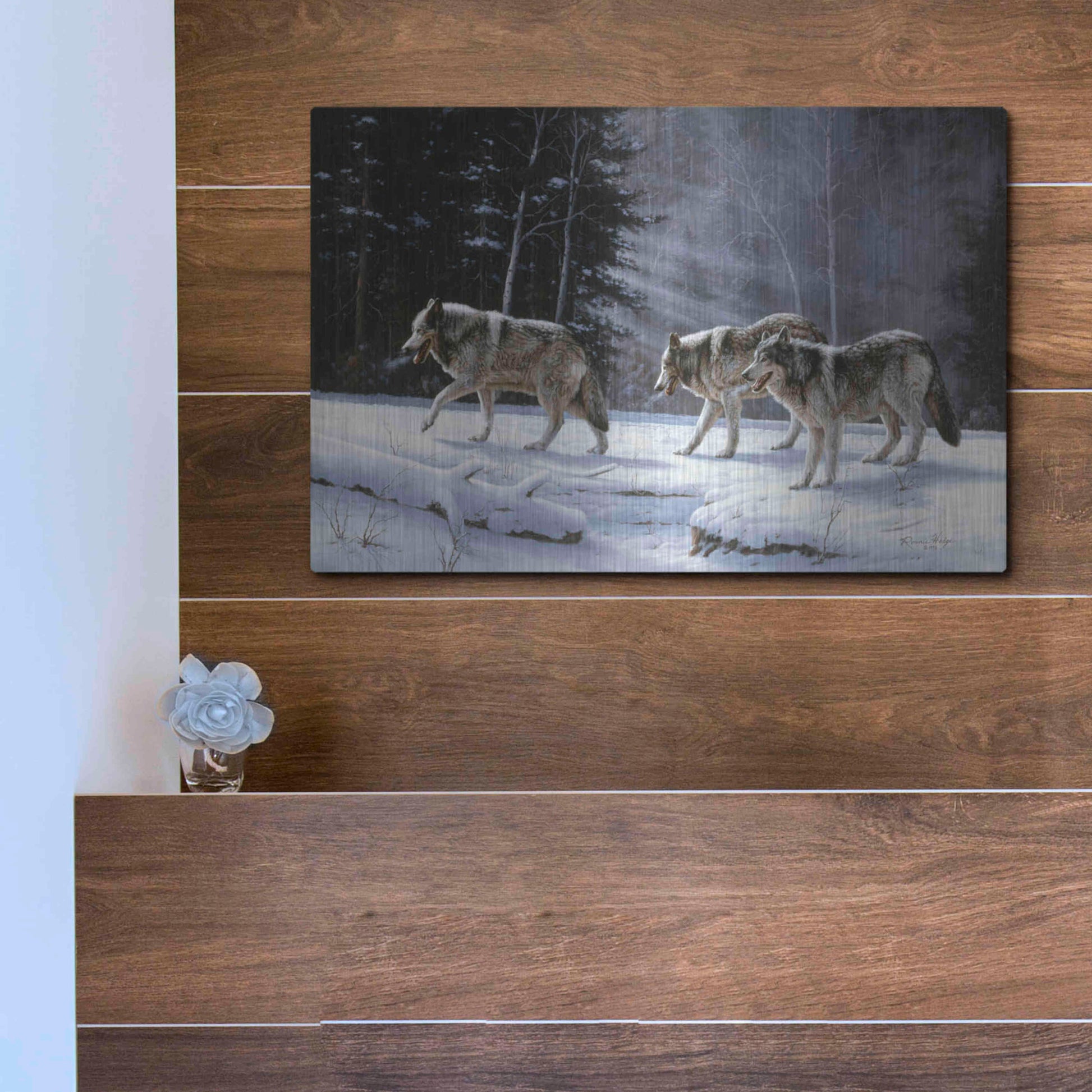 Luxe Metal Art 'Six Pack Minus Three' by R. Hed, Metal Wall Art,16x12