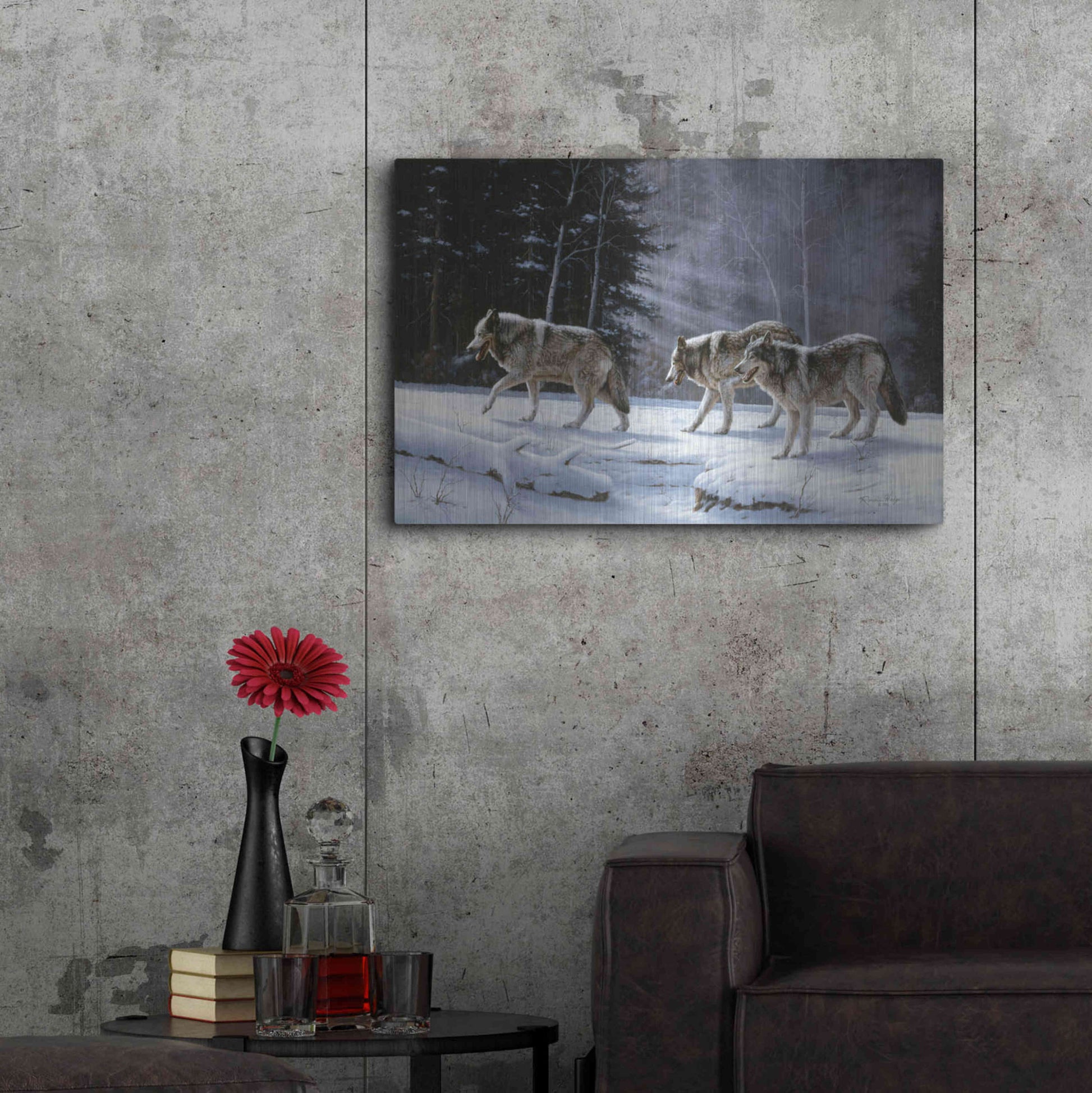 Luxe Metal Art 'Six Pack Minus Three' by R. Hed, Metal Wall Art,36x24