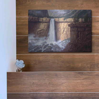 Luxe Metal Art 'Canyon Cascade' by R. Hed, Metal Wall Art,16x12