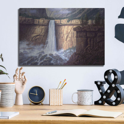 Luxe Metal Art 'Canyon Cascade' by R. Hed, Metal Wall Art,16x12