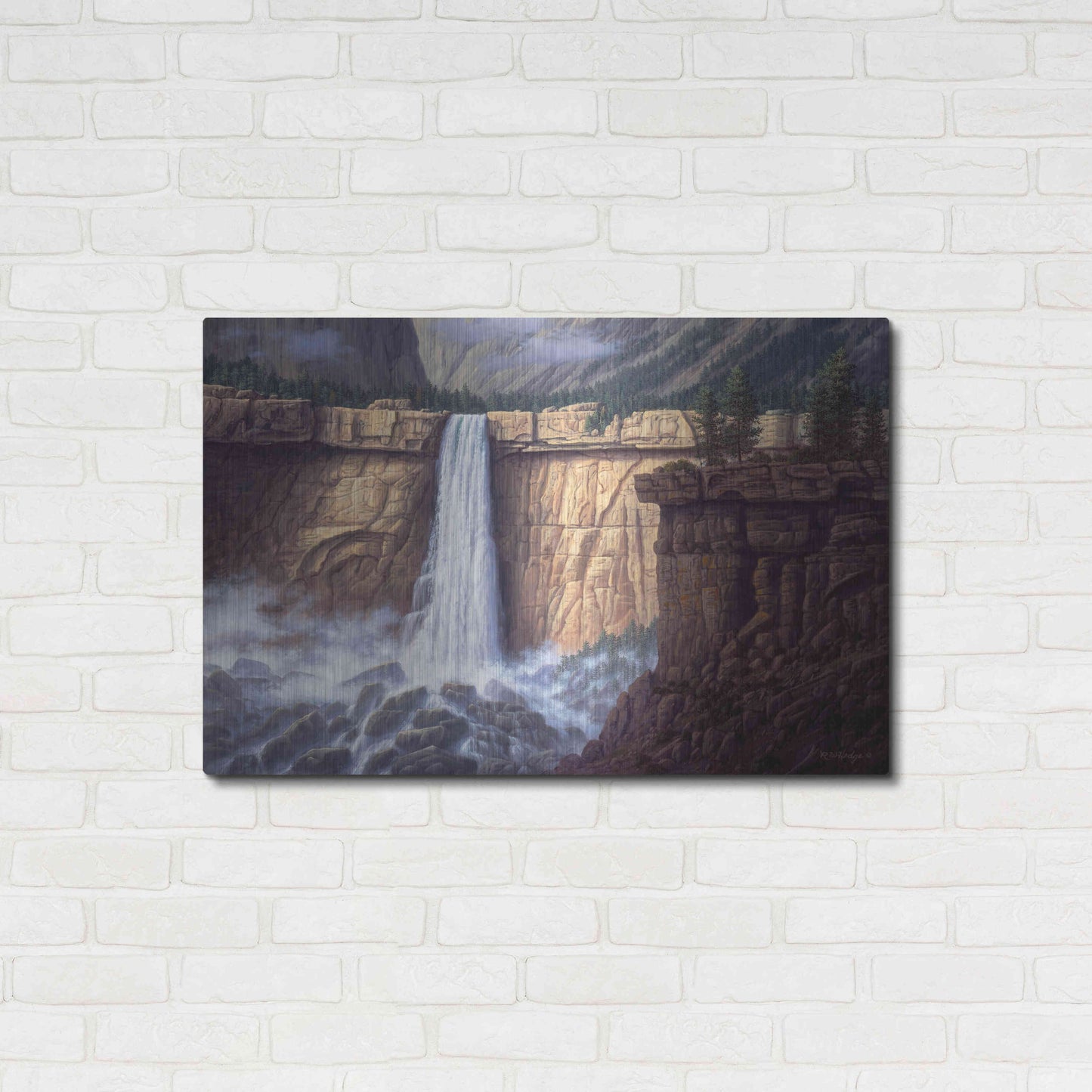 Luxe Metal Art 'Canyon Cascade' by R. Hed, Metal Wall Art,36x24