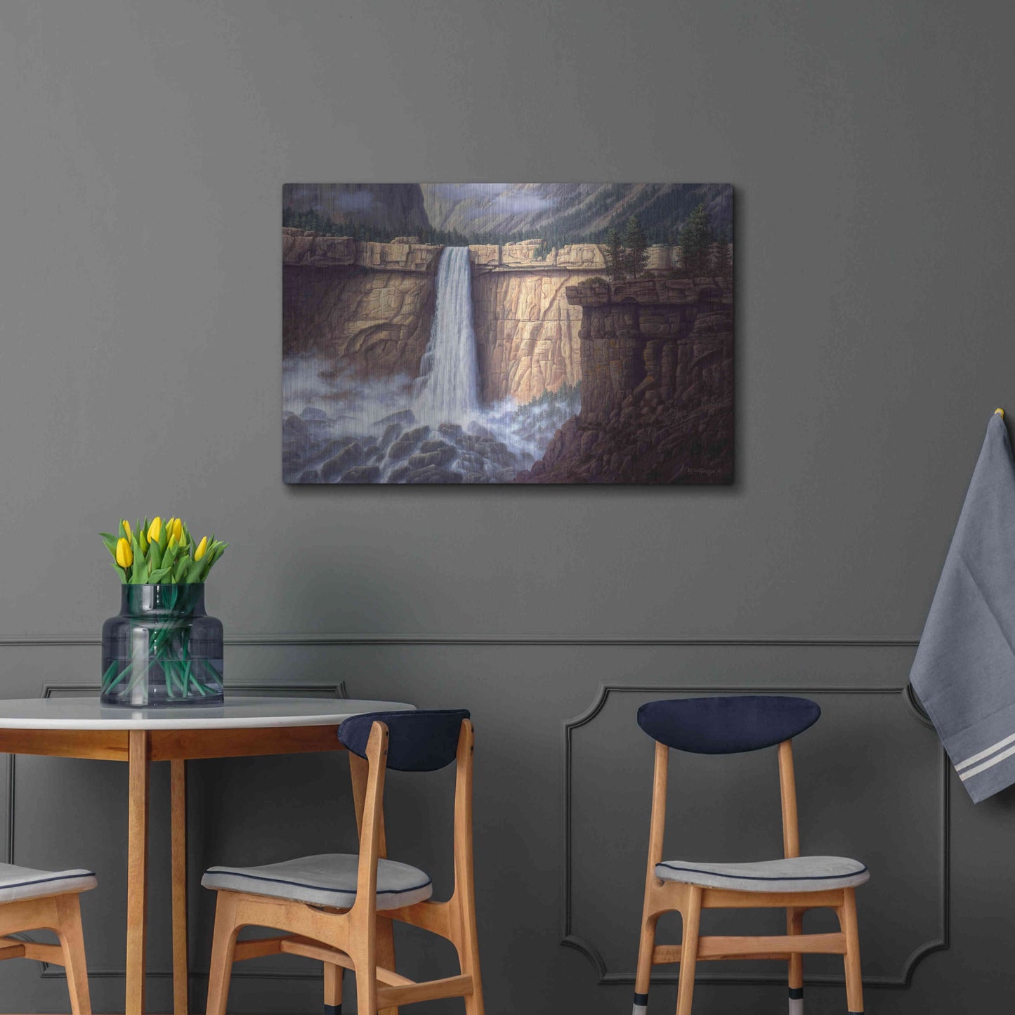 Luxe Metal Art 'Canyon Cascade' by R. Hed, Metal Wall Art,36x24