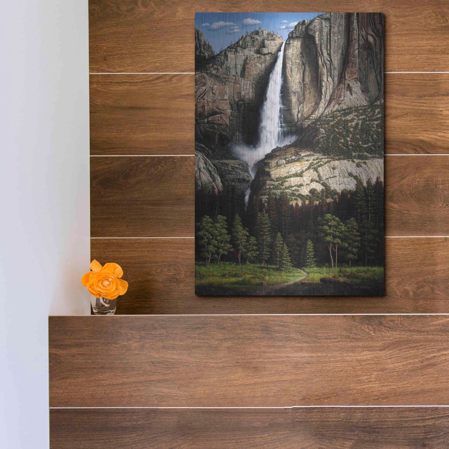 Luxe Metal Art 'Water Dance' by R. Hed, Metal Wall Art,12x16