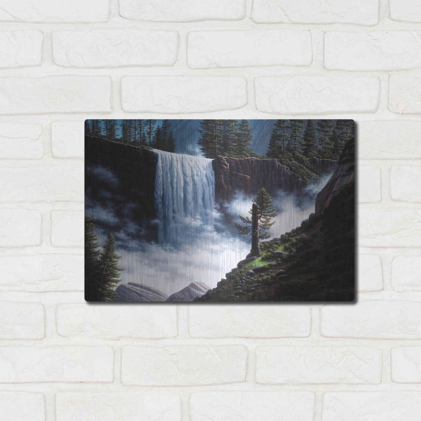 Luxe Metal Art 'Vernal Falls' by R. Hed, Metal Wall Art,16x12