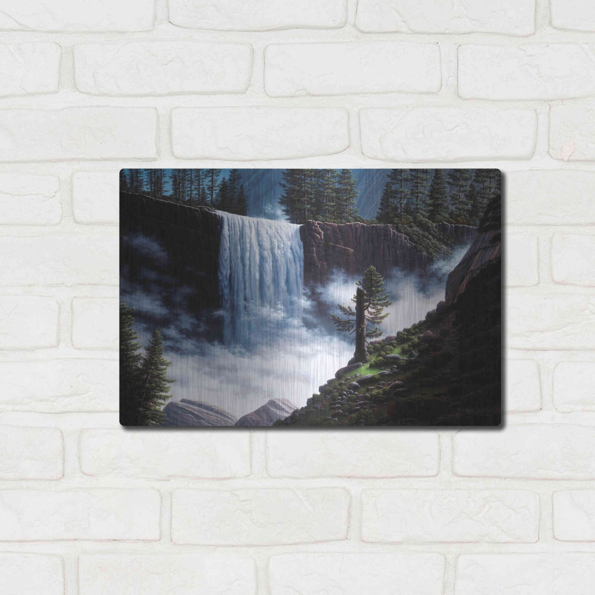 Luxe Metal Art 'Vernal Falls' by R. Hed, Metal Wall Art,16x12