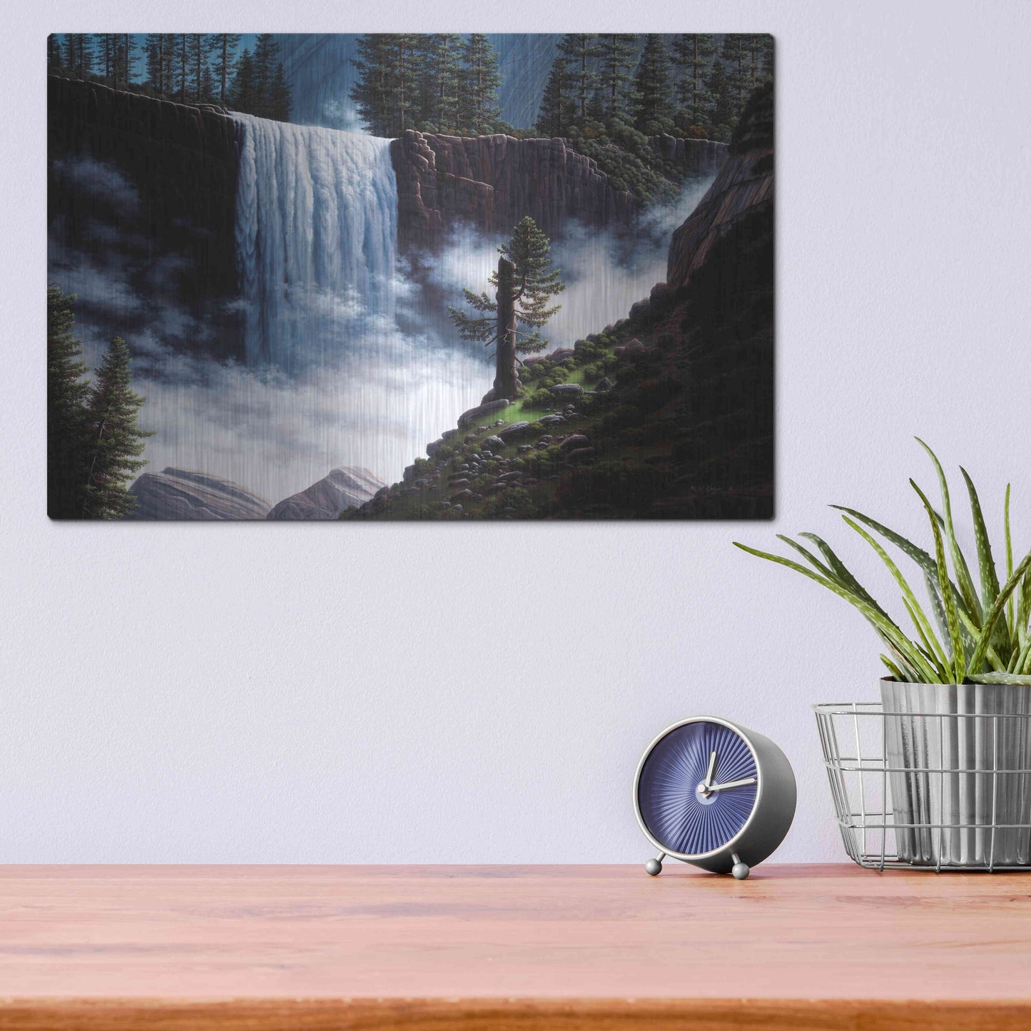 Luxe Metal Art 'Vernal Falls' by R. Hed, Metal Wall Art,16x12