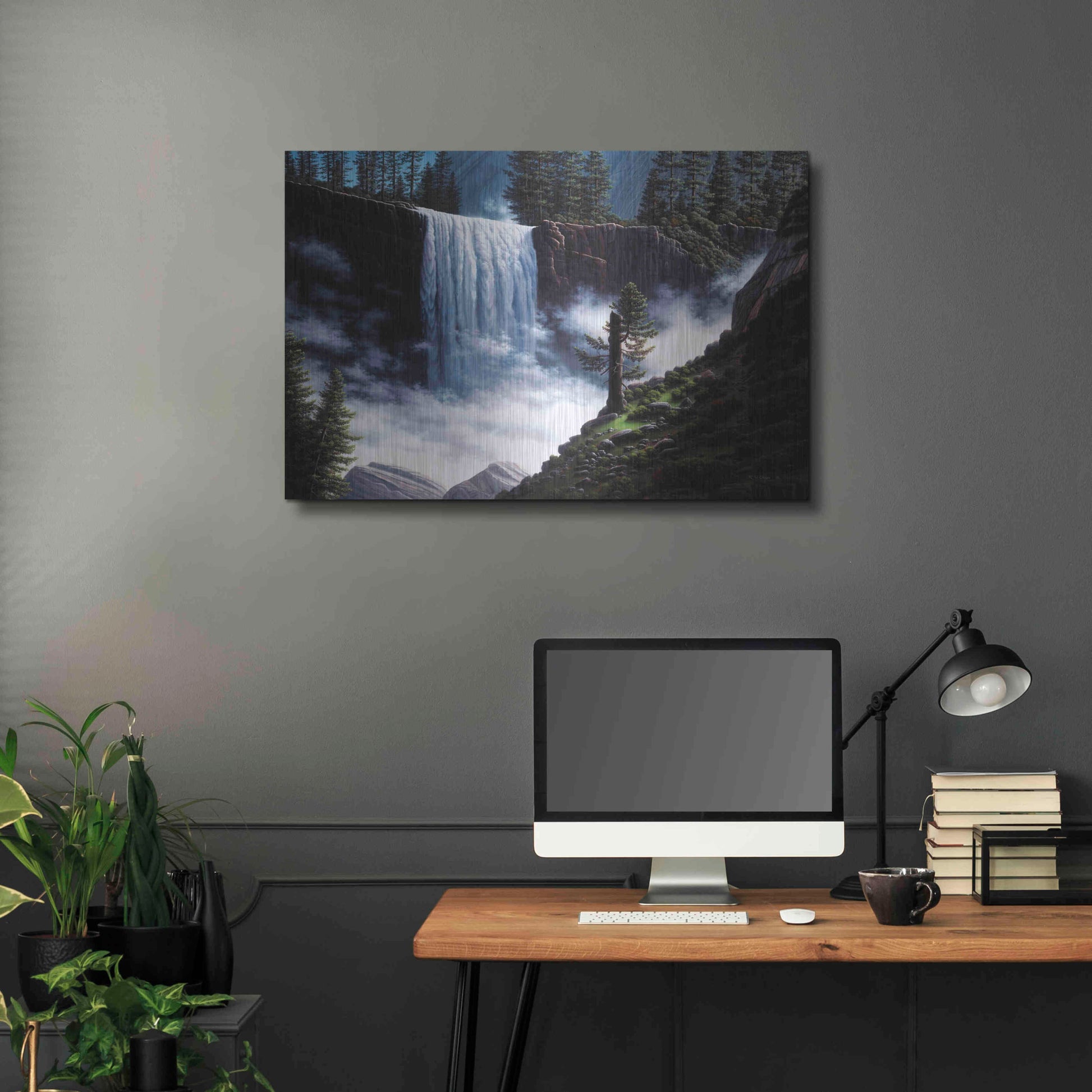 Luxe Metal Art 'Vernal Falls' by R. Hed, Metal Wall Art,36x24