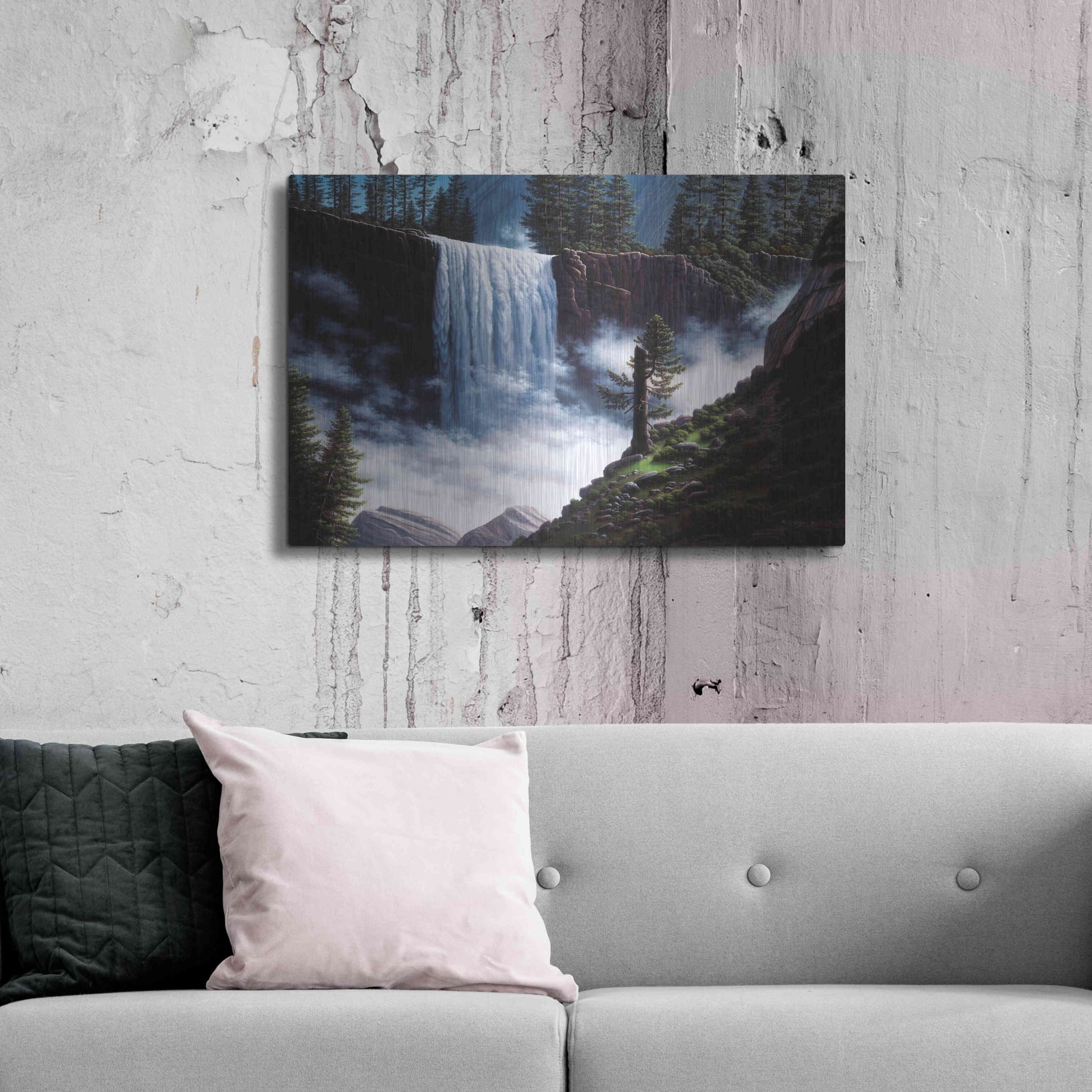 Luxe Metal Art 'Vernal Falls' by R. Hed, Metal Wall Art,36x24
