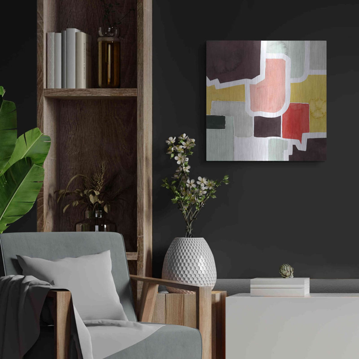 'Color Blocking IV' by Grace Popp – Metal Wall Art, 24x24 room view