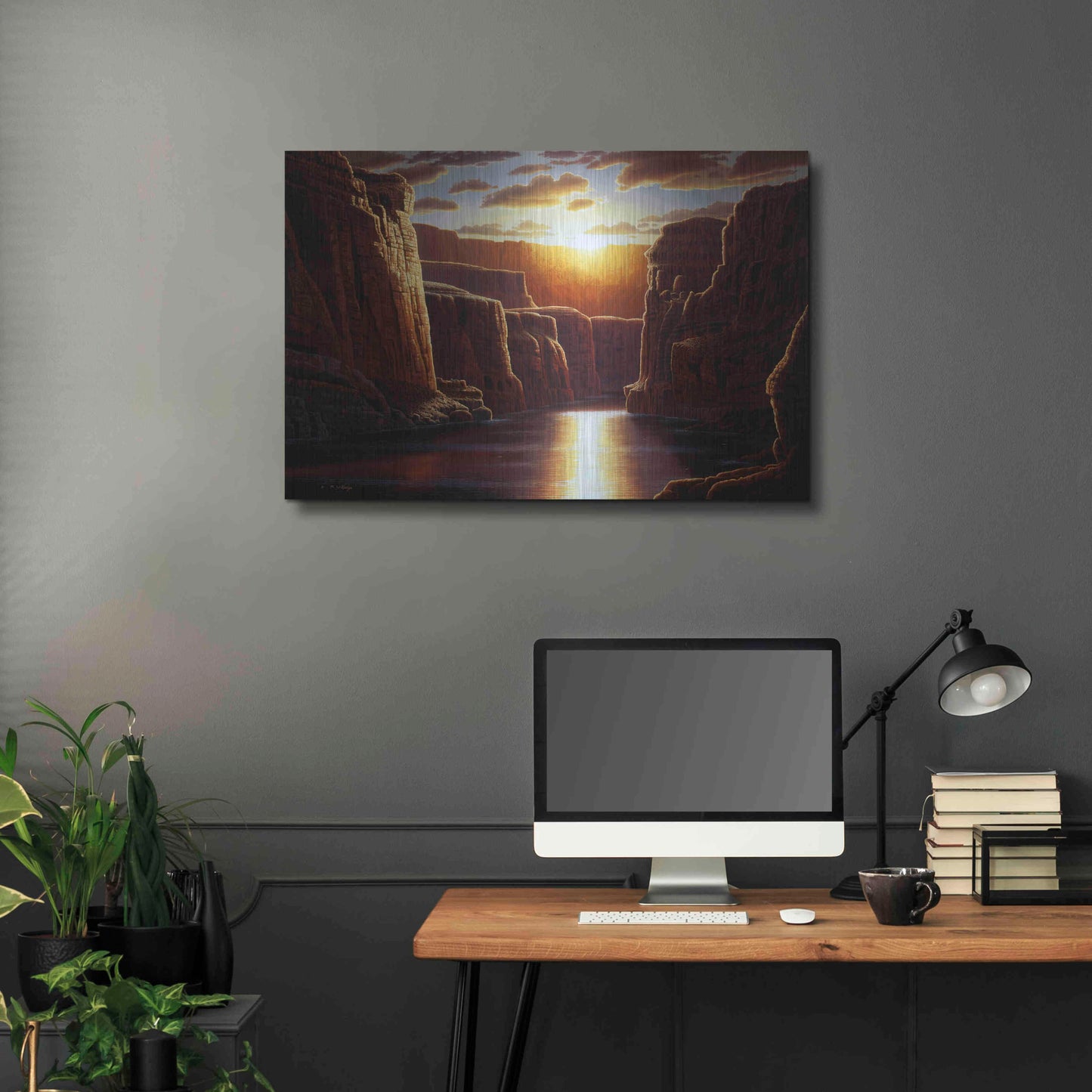 Luxe Metal Art 'Grand Sunrise' by R. Hed, Metal Wall Art,36x24