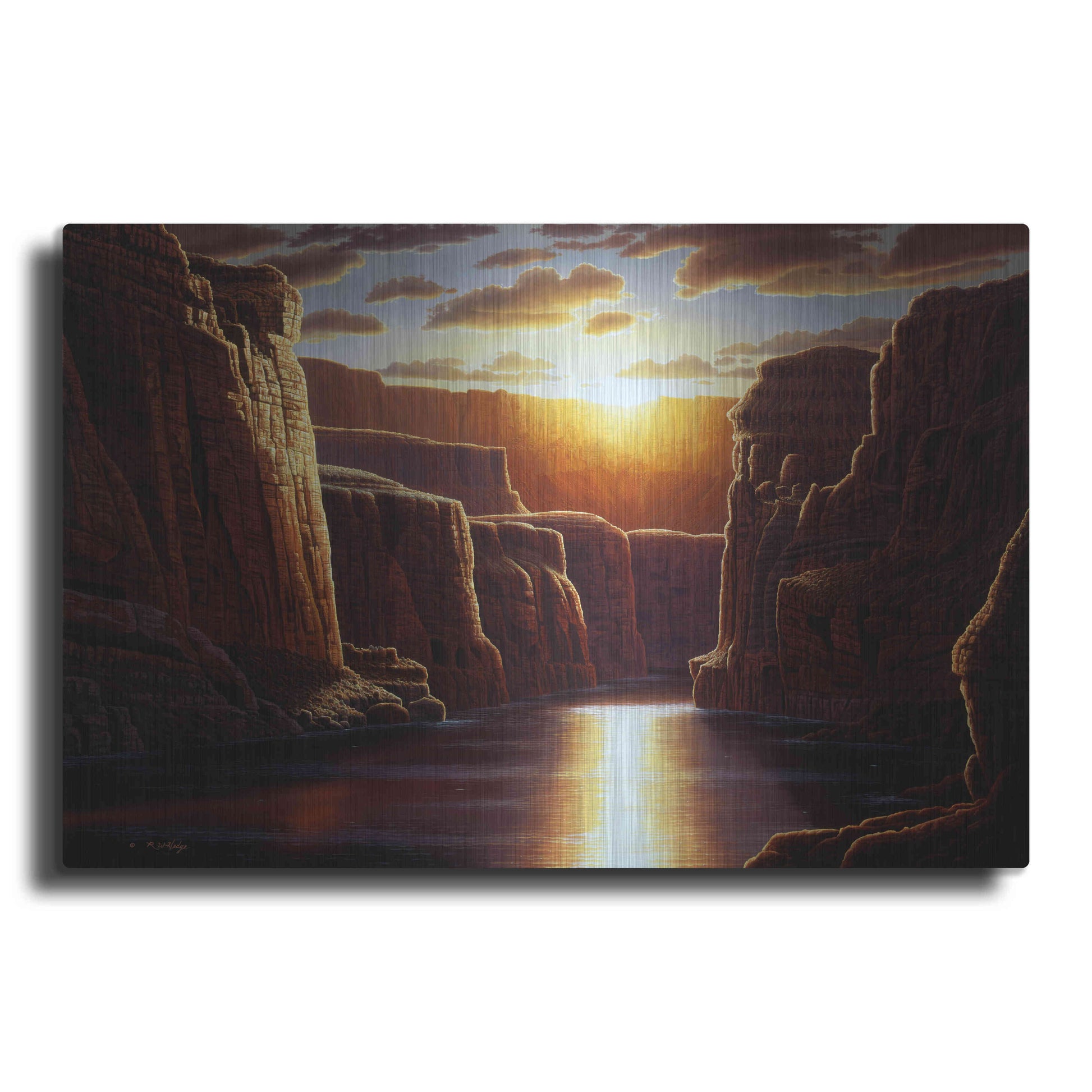 Luxe Metal Art 'Grand Sunrise' by R. Hed, Metal Wall Art