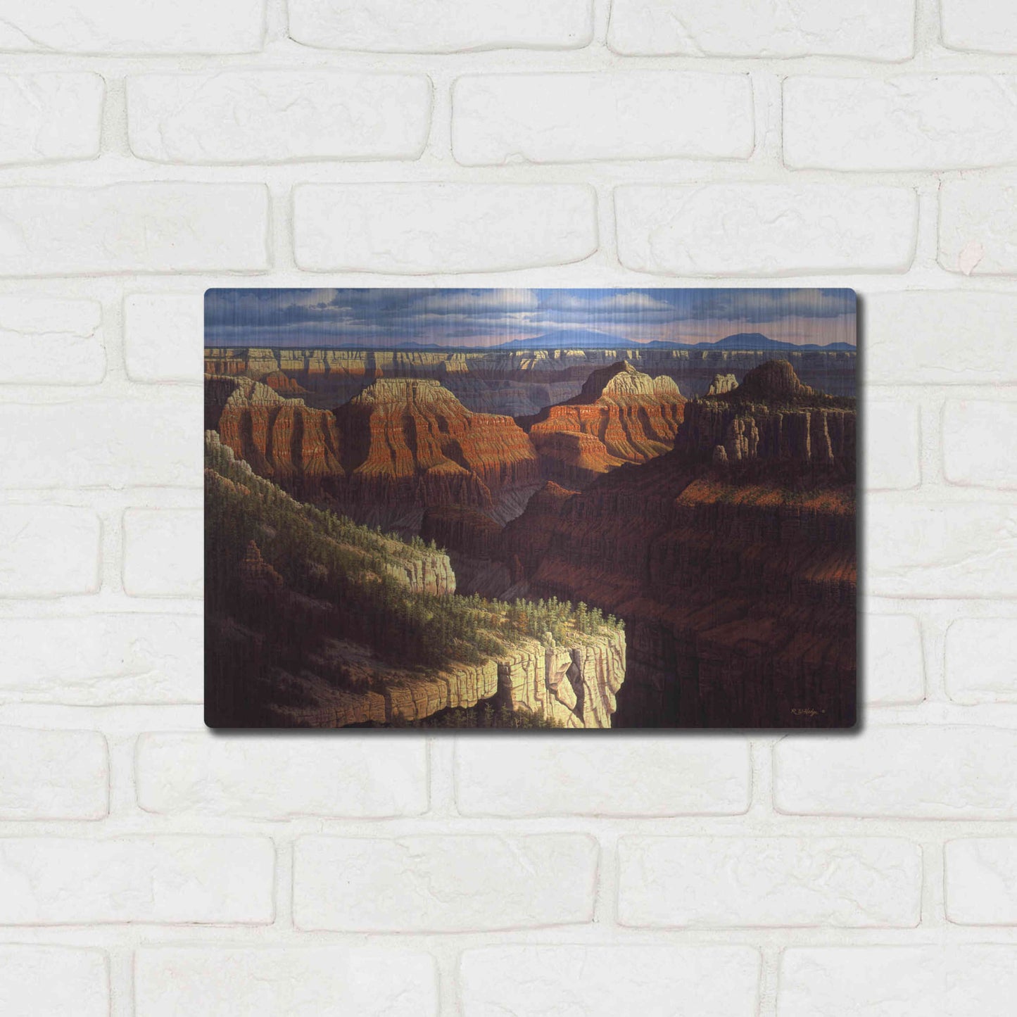 Luxe Metal Art 'Golden Age' by R. Hed, Metal Wall Art,16x12