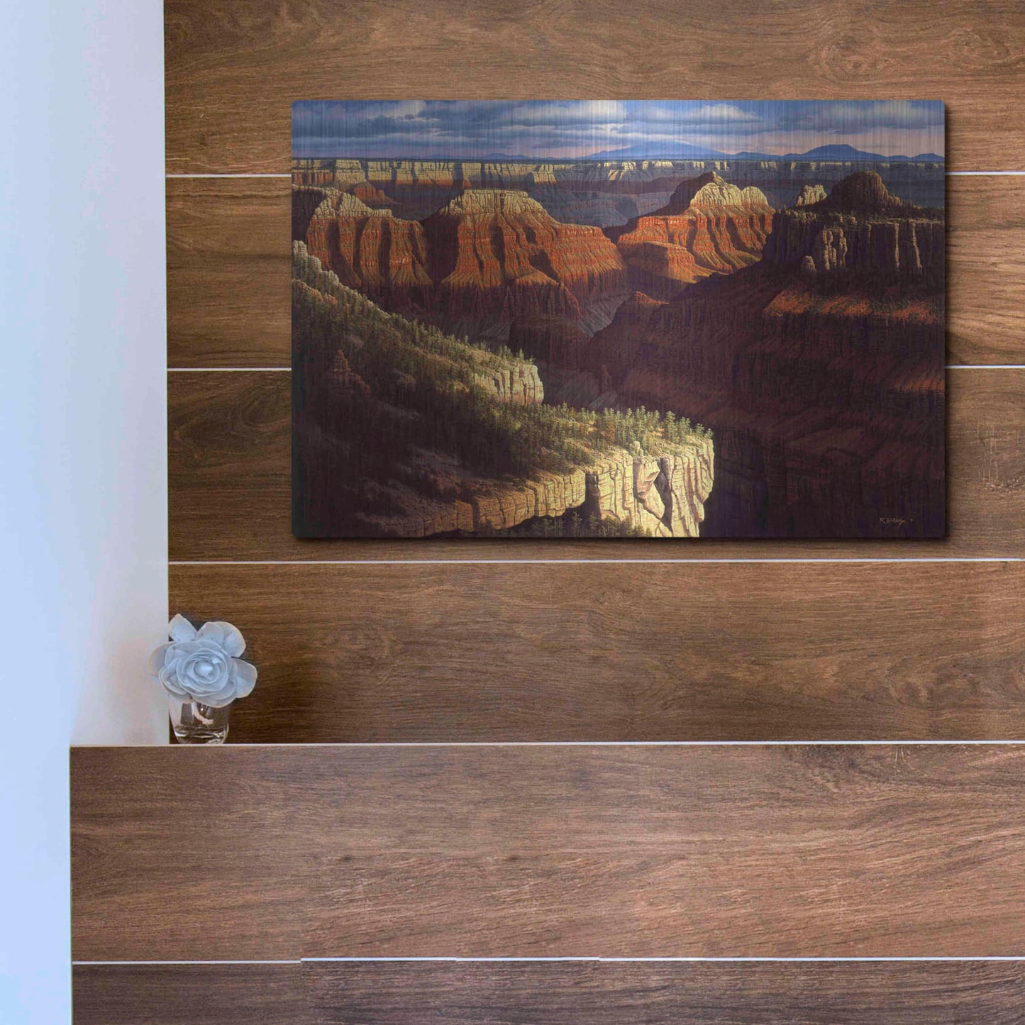 Luxe Metal Art 'Golden Age' by R. Hed, Metal Wall Art,16x12