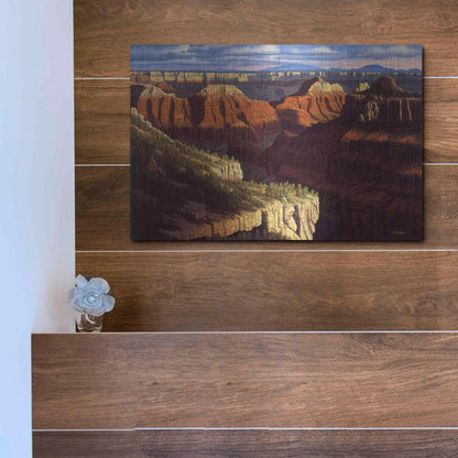 Luxe Metal Art 'Golden Age' by R. Hed, Metal Wall Art,16x12