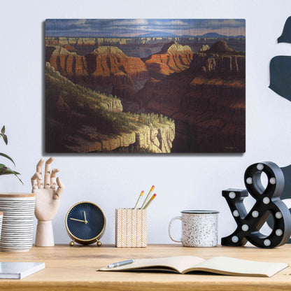 Luxe Metal Art 'Golden Age' by R. Hed, Metal Wall Art,16x12