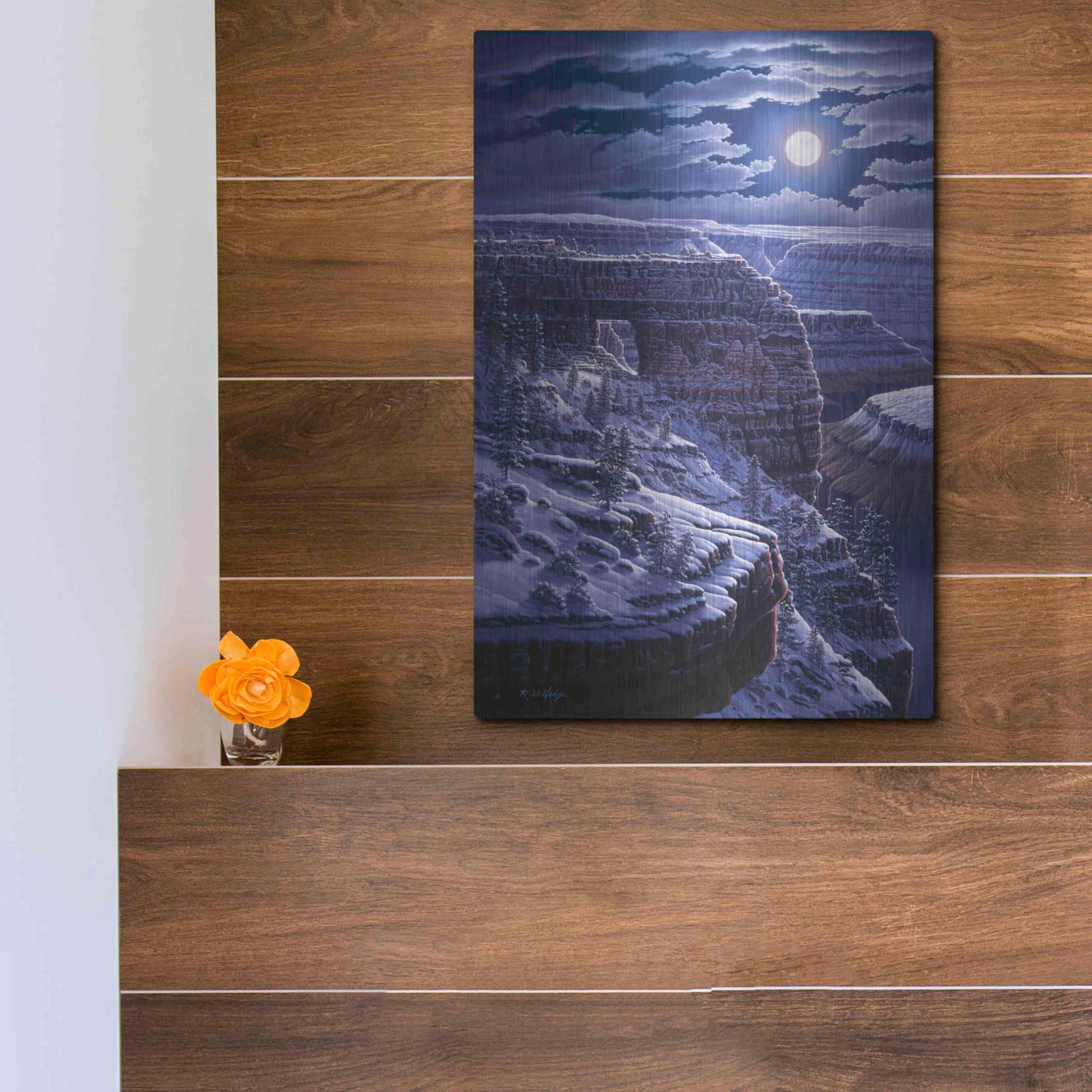 Luxe Metal Art 'Easy Morning' by R. Hed, Metal Wall Art,12x16