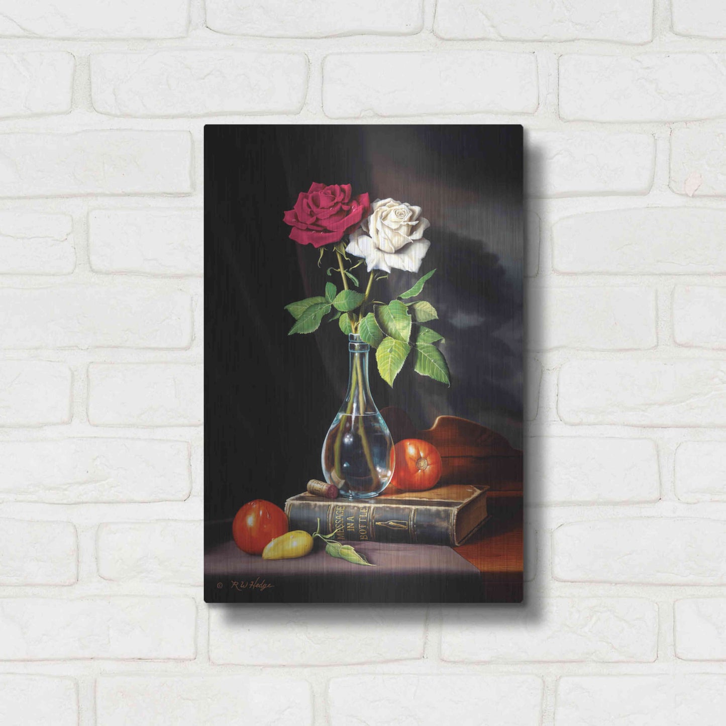 Luxe Metal Art 'Message In A Bottle' by R. Hed, Metal Wall Art,12x16