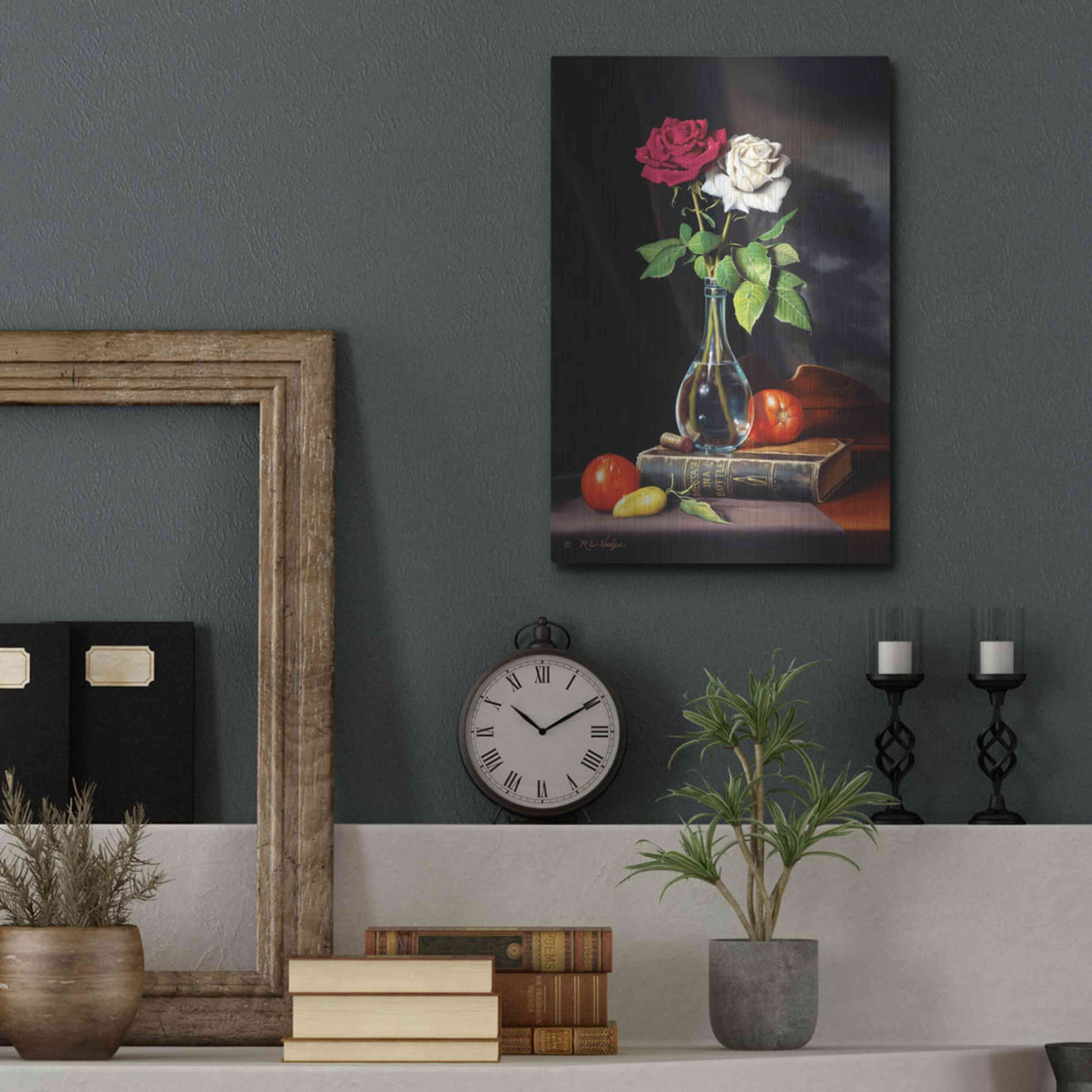 Luxe Metal Art 'Message In A Bottle' by R. Hed, Metal Wall Art,12x16