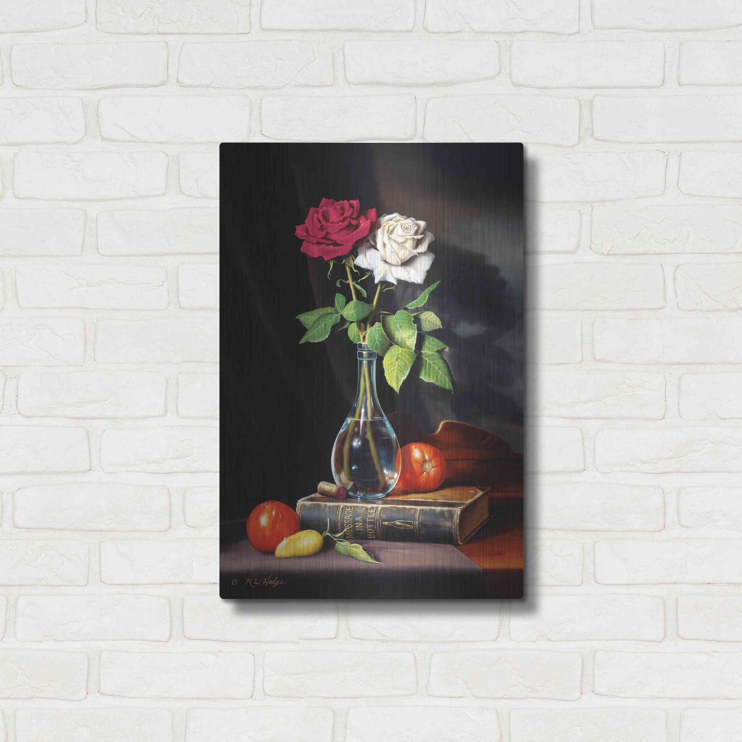 Luxe Metal Art 'Message In A Bottle' by R. Hed, Metal Wall Art,16x24