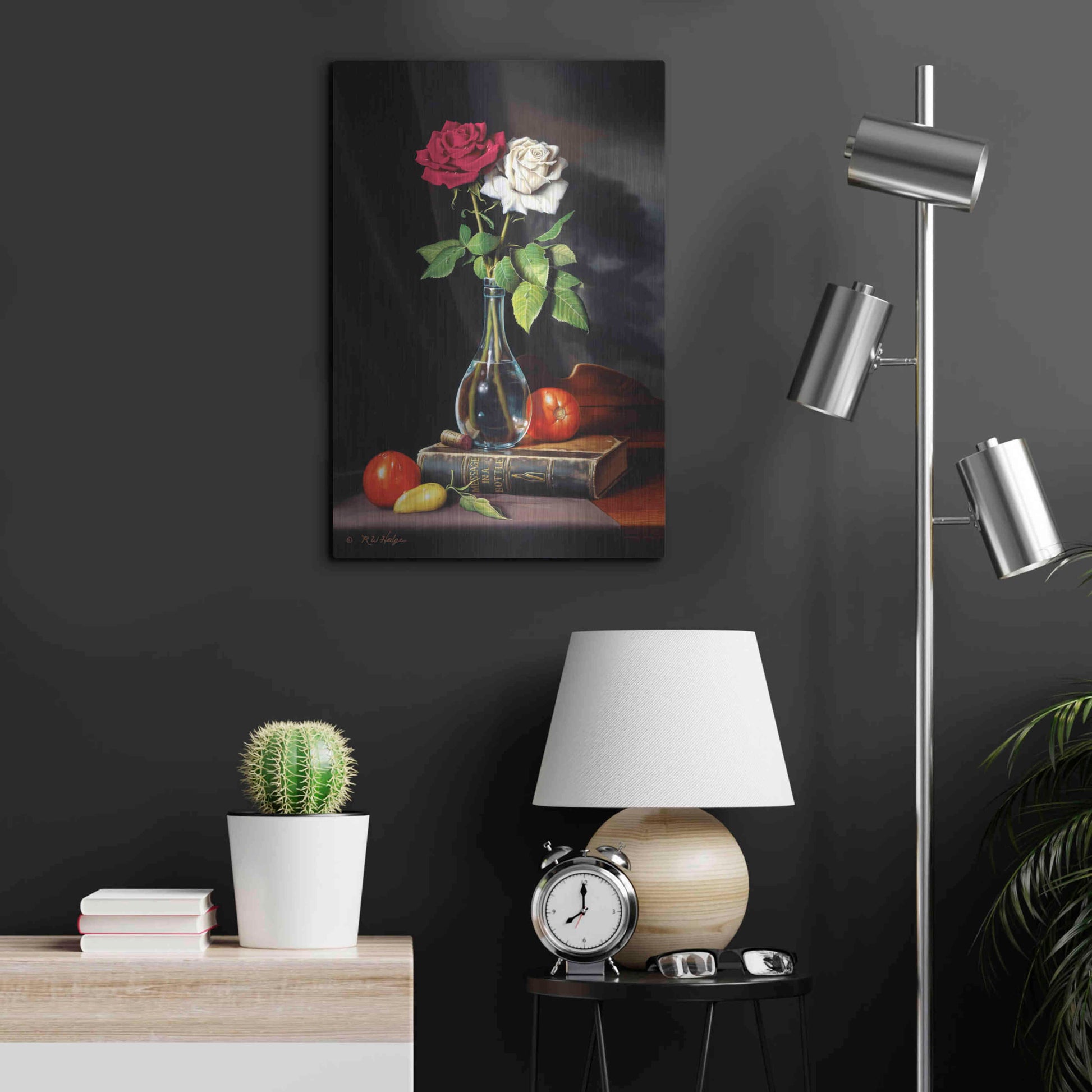 Luxe Metal Art 'Message In A Bottle' by R. Hed, Metal Wall Art,16x24