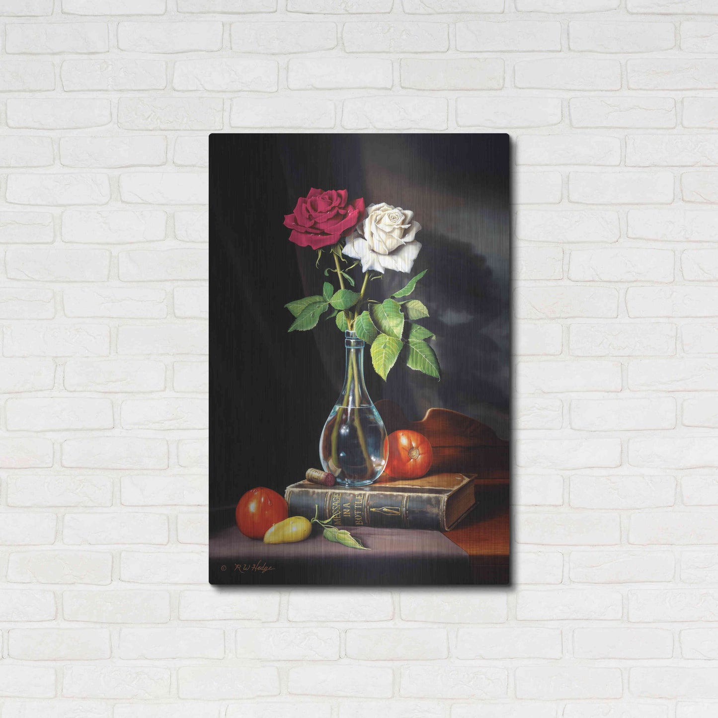 Luxe Metal Art 'Message In A Bottle' by R. Hed, Metal Wall Art,24x36