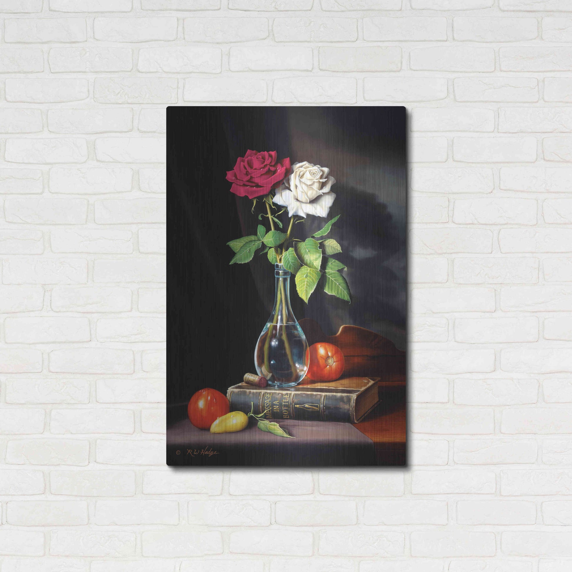 Luxe Metal Art 'Message In A Bottle' by R. Hed, Metal Wall Art,24x36