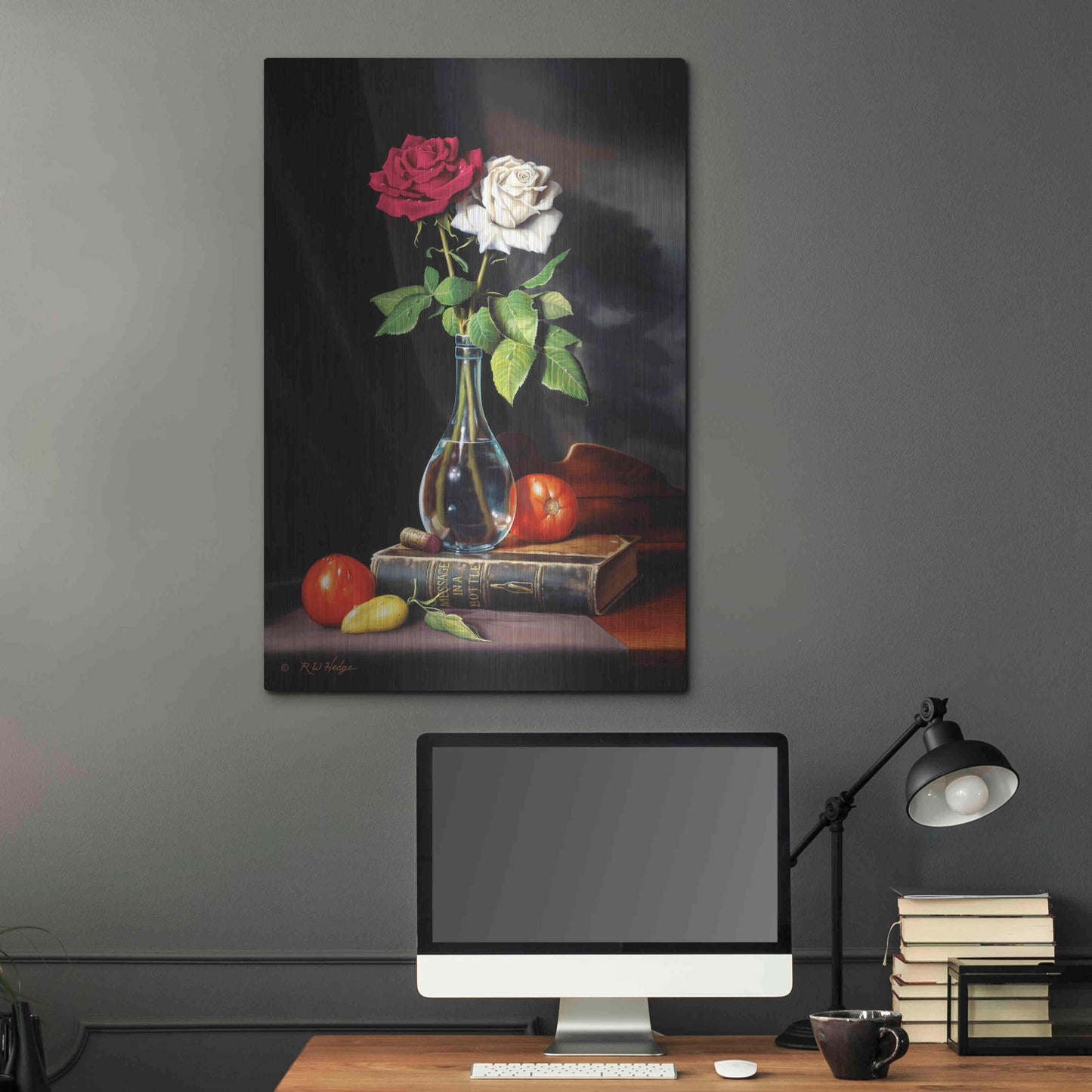 Luxe Metal Art 'Message In A Bottle' by R. Hed, Metal Wall Art,24x36