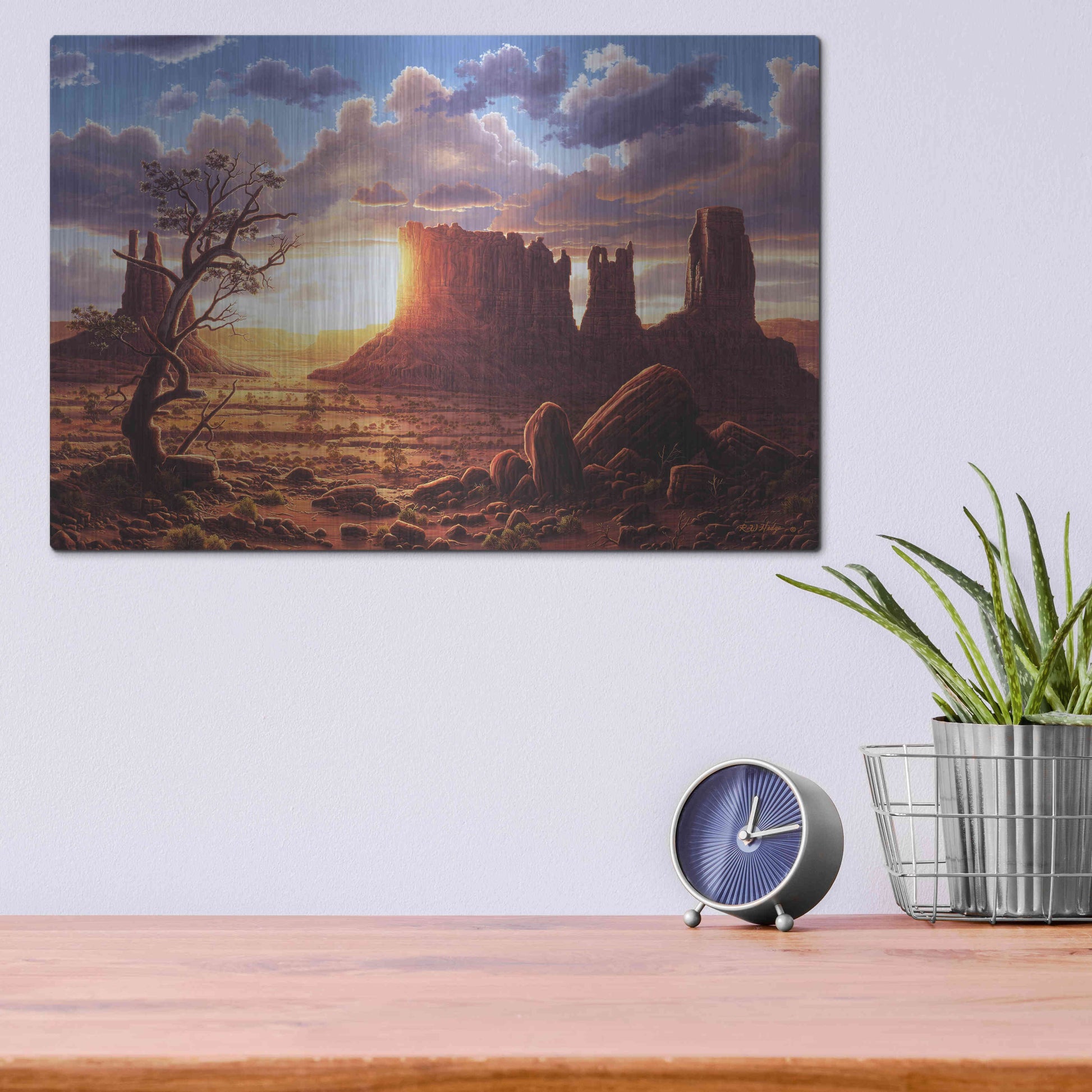 Luxe Metal Art 'A World Of Heaven' by R. Hed, Metal Wall Art,16x12