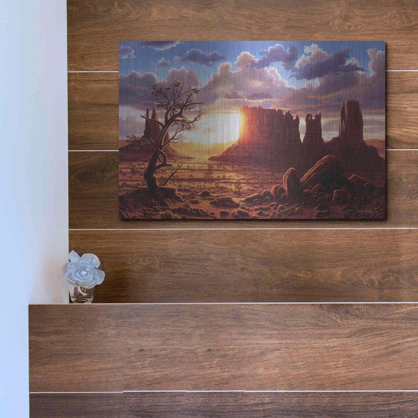 Luxe Metal Art 'A World Of Heaven' by R. Hed, Metal Wall Art,16x12