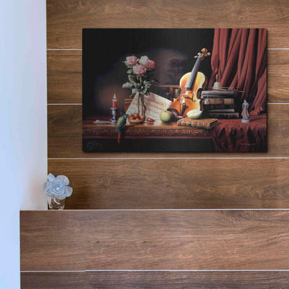 Luxe Metal Art 'The Love' by R. Hed, Metal Wall Art,16x12