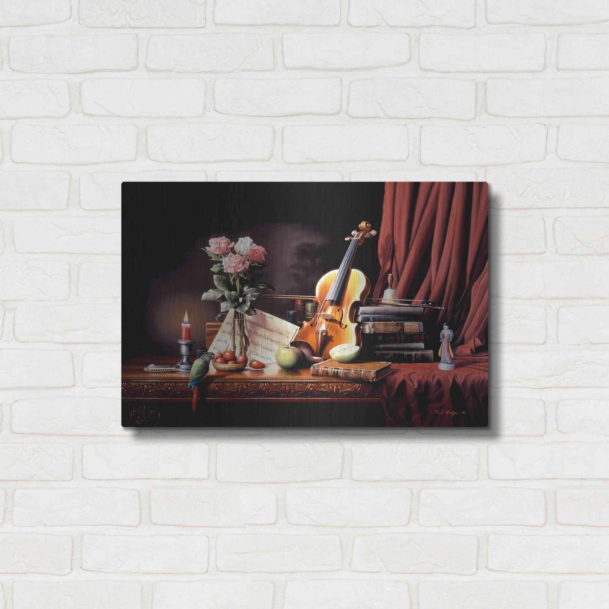 Luxe Metal Art 'The Love' by R. Hed, Metal Wall Art,24x16