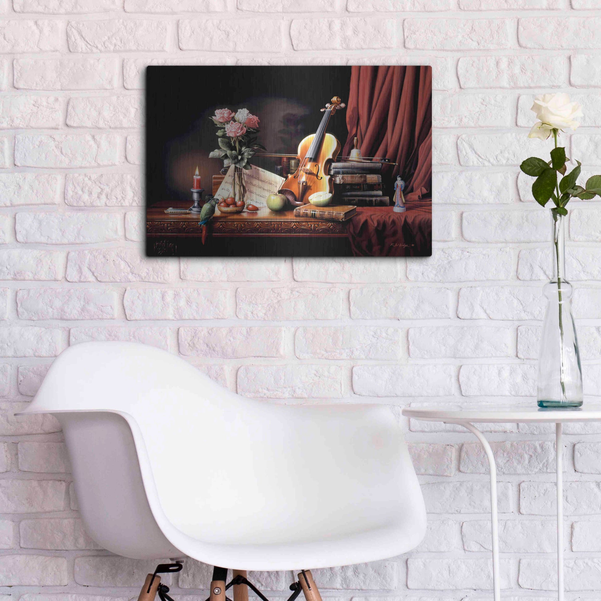 Luxe Metal Art 'The Love' by R. Hed, Metal Wall Art,24x16