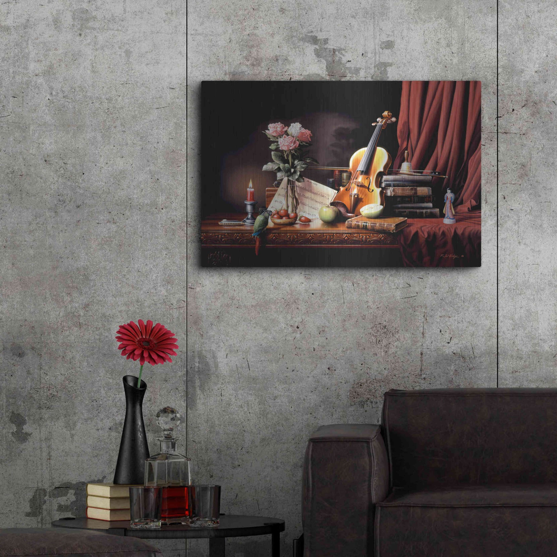 Luxe Metal Art 'The Love' by R. Hed, Metal Wall Art,36x24