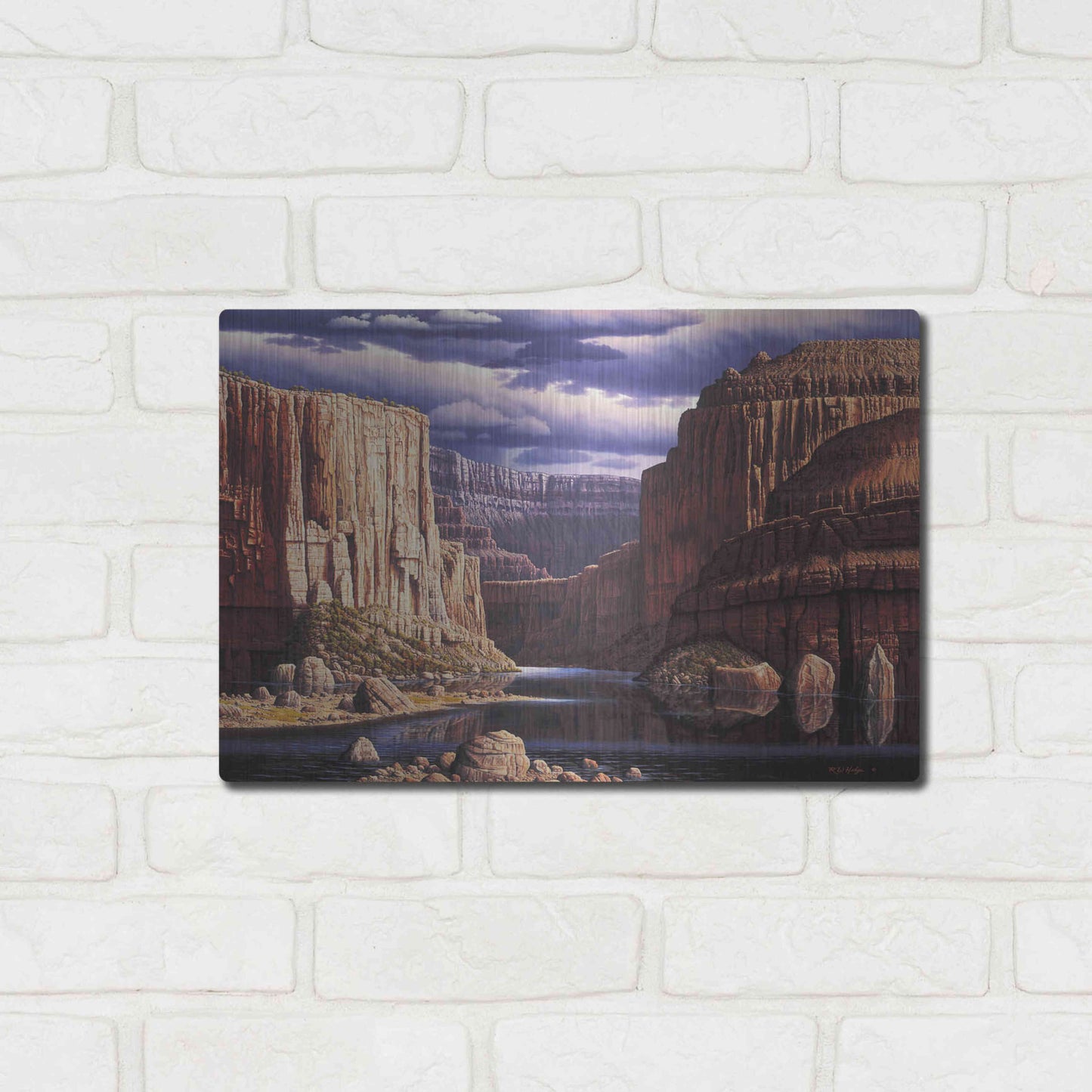 Luxe Metal Art 'Return To Earth' by R. Hed, Metal Wall Art,16x12