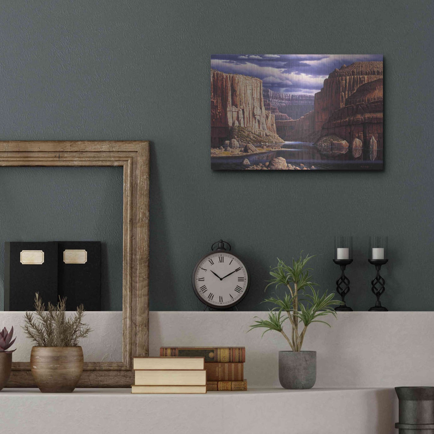 Luxe Metal Art 'Return To Earth' by R. Hed, Metal Wall Art,16x12