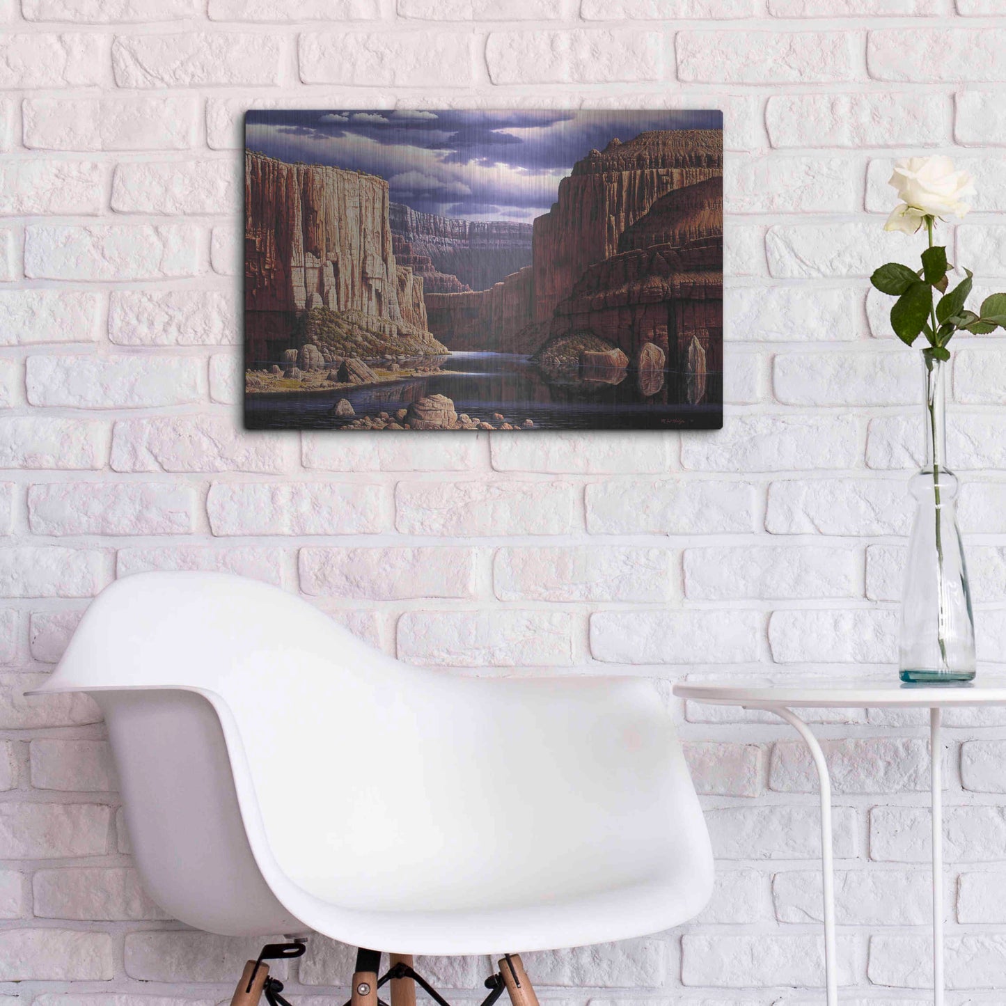 Luxe Metal Art 'Return To Earth' by R. Hed, Metal Wall Art,24x16