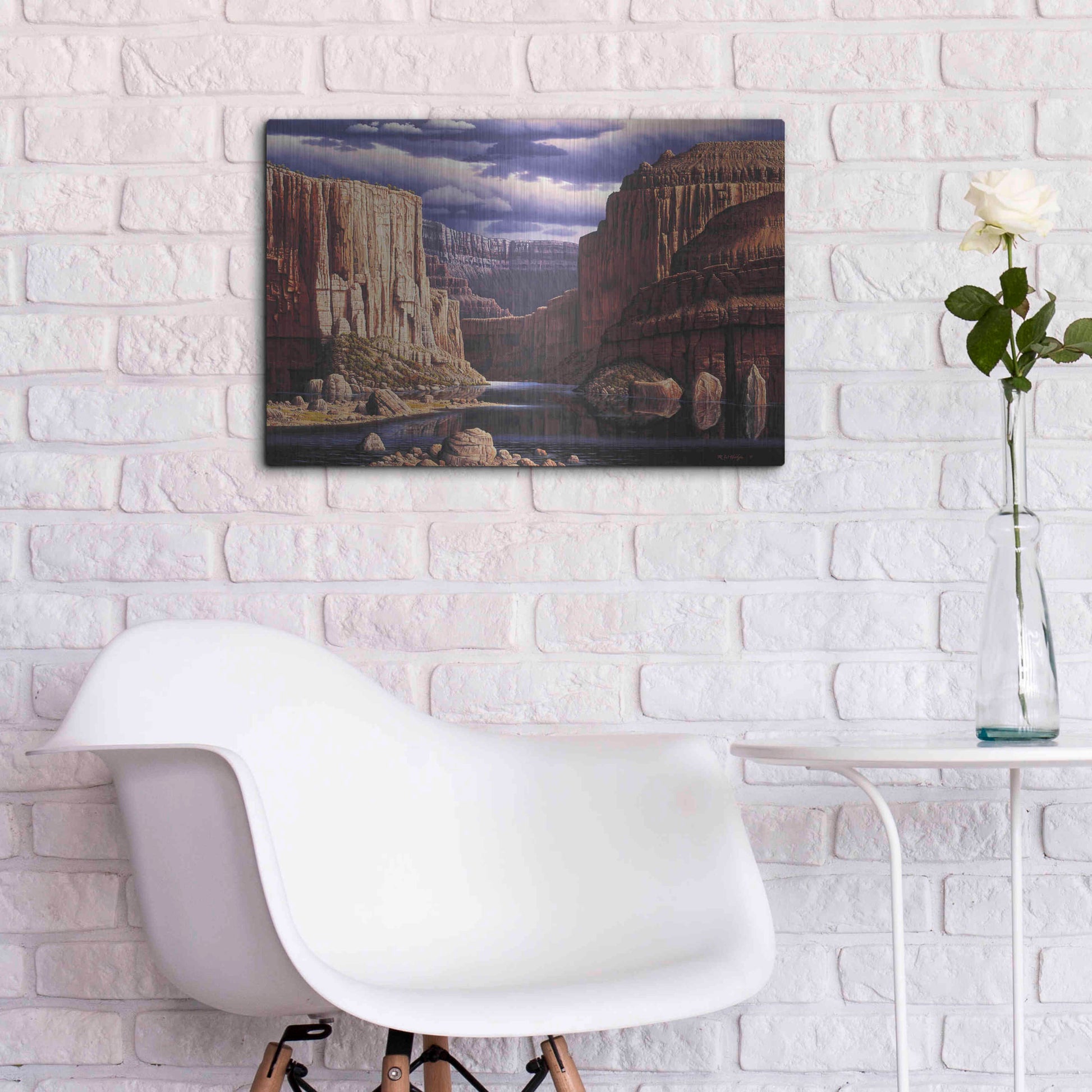 Luxe Metal Art 'Return To Earth' by R. Hed, Metal Wall Art,24x16