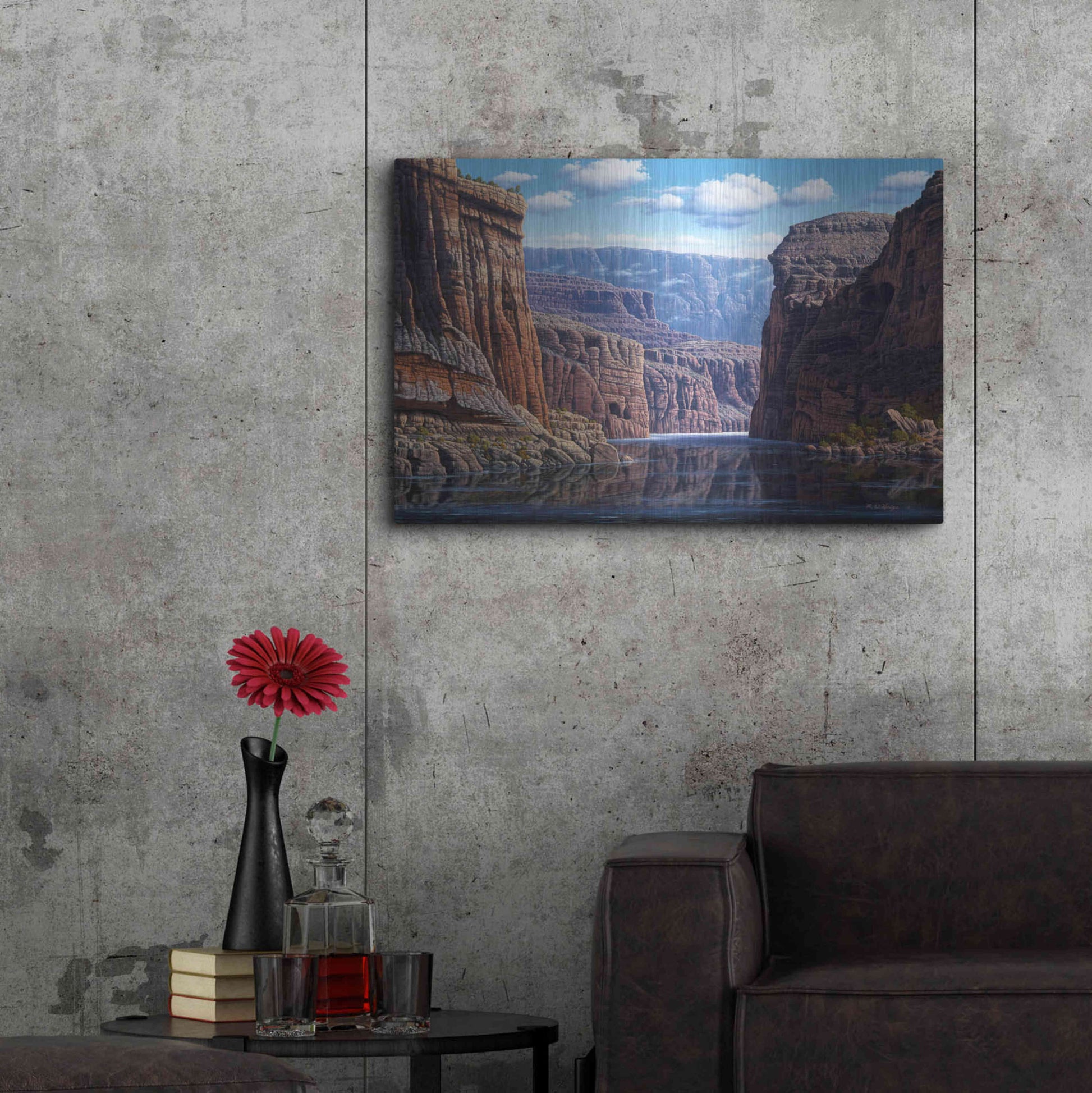 Luxe Metal Art 'Nature's Way' by R. Hed, Metal Wall Art,36x24