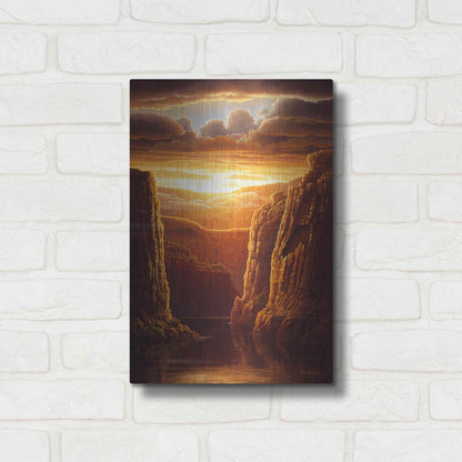 Luxe Metal Art 'Warm Reflections' by R. Hed, Metal Wall Art,12x16