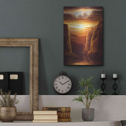 Luxe Metal Art 'Warm Reflections' by R. Hed, Metal Wall Art,12x16