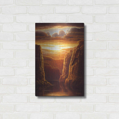 Luxe Metal Art 'Warm Reflections' by R. Hed, Metal Wall Art,16x24