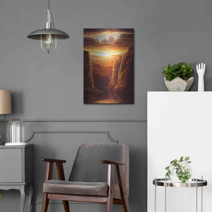 Luxe Metal Art 'Warm Reflections' by R. Hed, Metal Wall Art,16x24