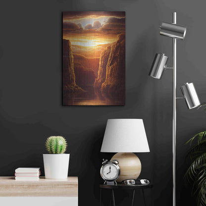 Luxe Metal Art 'Warm Reflections' by R. Hed, Metal Wall Art,16x24