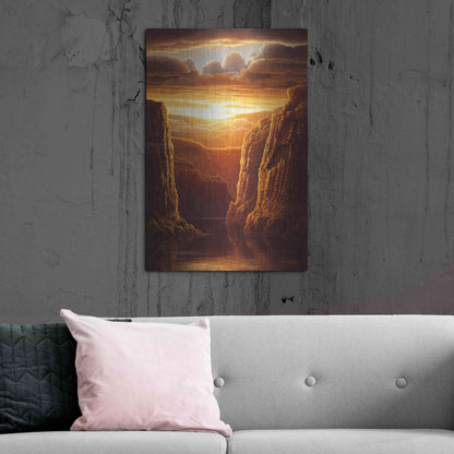 Luxe Metal Art 'Warm Reflections' by R. Hed, Metal Wall Art,24x36