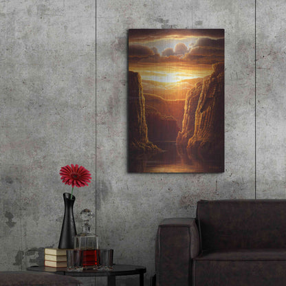 Luxe Metal Art 'Warm Reflections' by R. Hed, Metal Wall Art,24x36