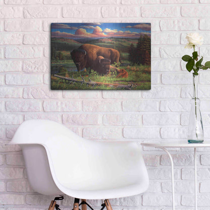 Luxe Metal Art 'Buffalo Nation' by R. Hed, Metal Wall Art,24x16