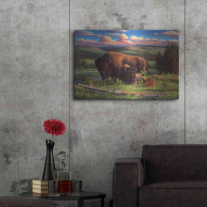 Luxe Metal Art 'Buffalo Nation' by R. Hed, Metal Wall Art,36x24