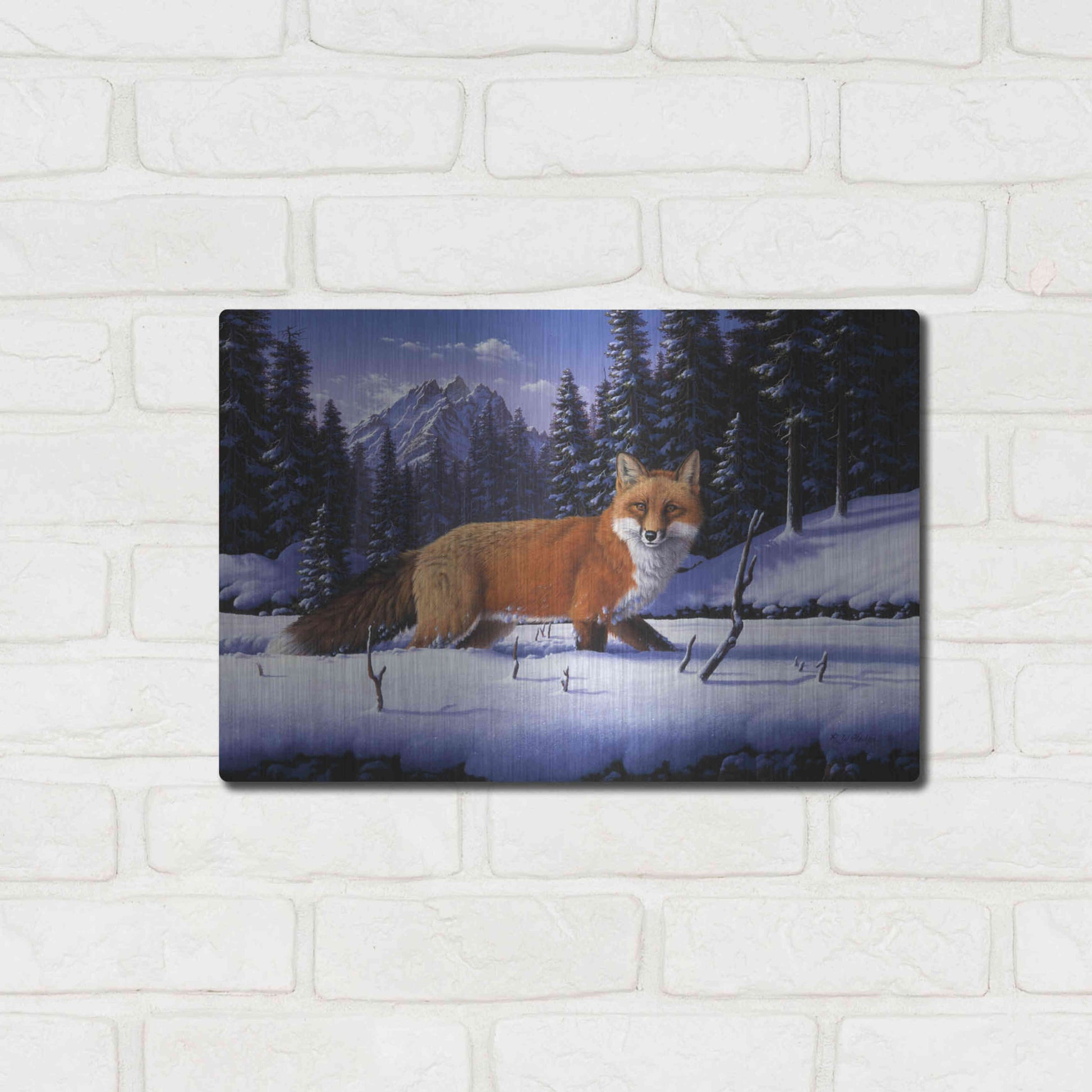 Luxe Metal Art 'Red, White And Blue' by R. Hed, Metal Wall Art,16x12