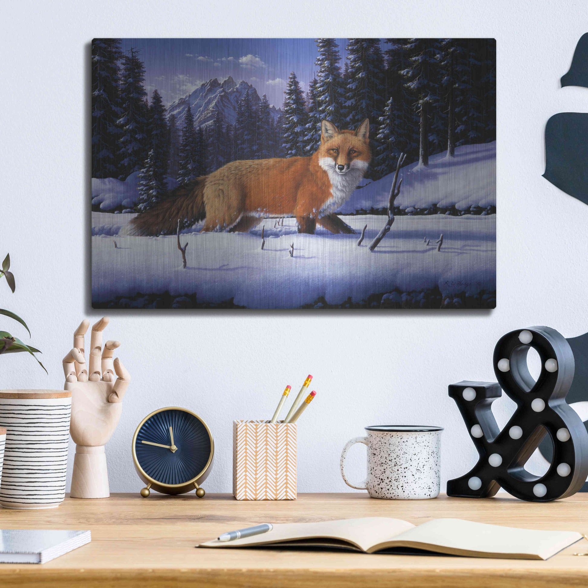 Luxe Metal Art 'Red, White And Blue' by R. Hed, Metal Wall Art,16x12